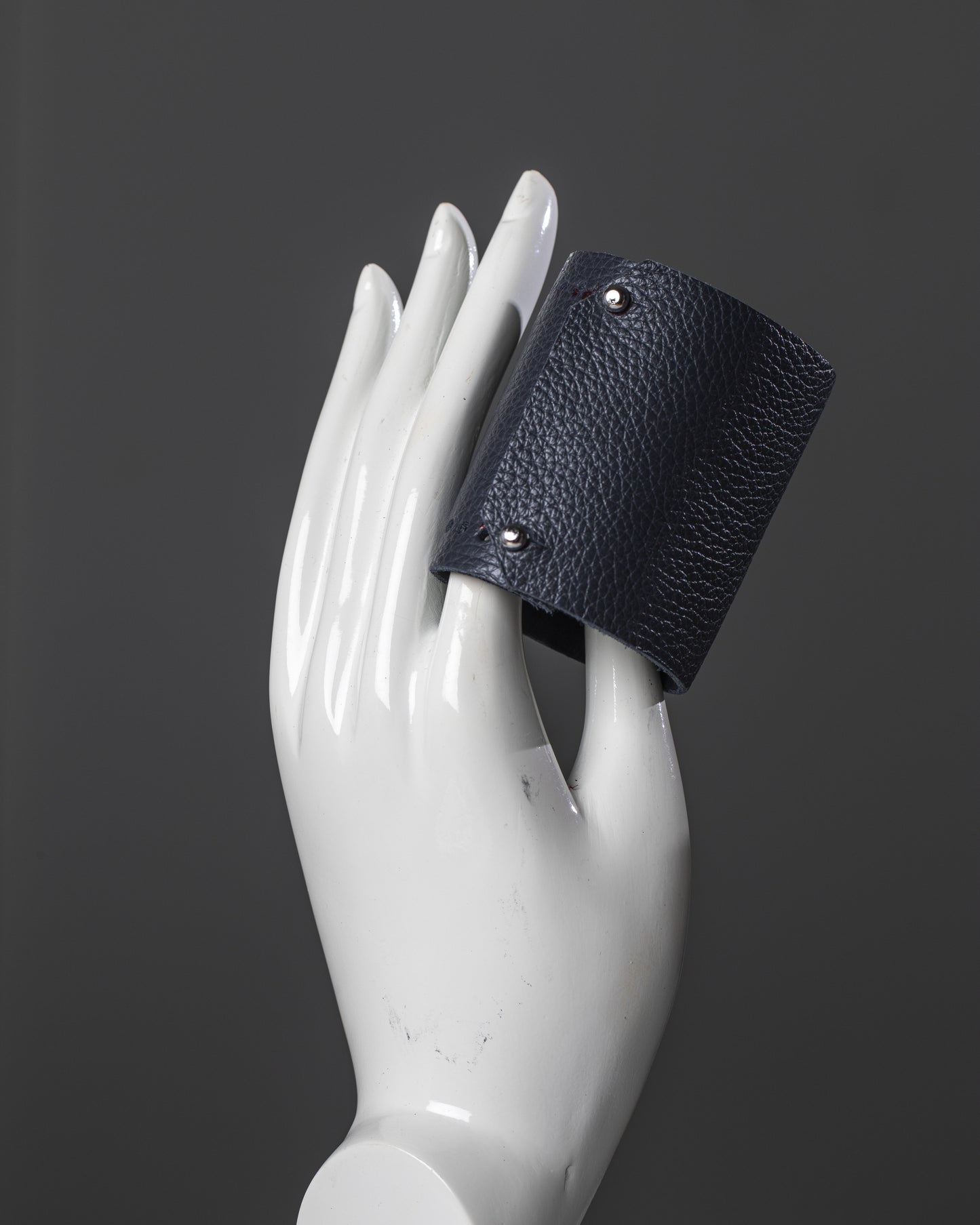 One-of-a-kind Blue Leather Cuff