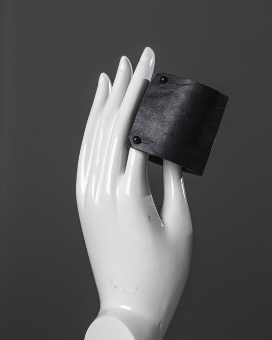 One-of-a-kind Black Leather Cuff