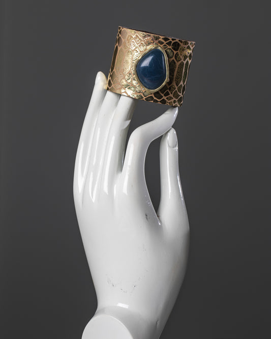 One-of-a-kind Off-Metallic Gold Leather Cuff