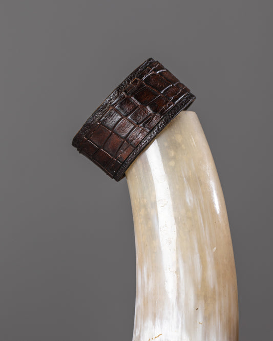 One-of-a-kind Brown on Brown Men’s Leather Cuff